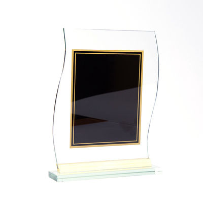 Custom logo gold foil design acrylic photo frame plate trophy