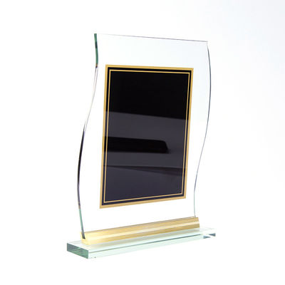 Custom logo gold foil design acrylic photo frame plate trophy