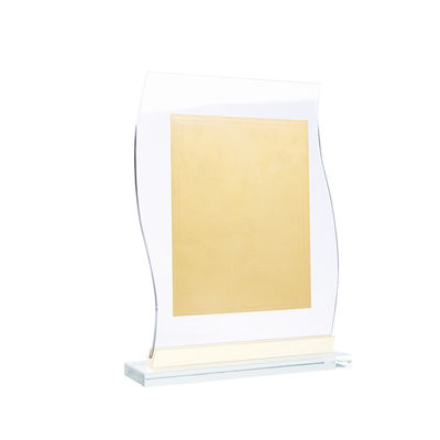 Custom logo gold foil design acrylic photo frame plate trophy