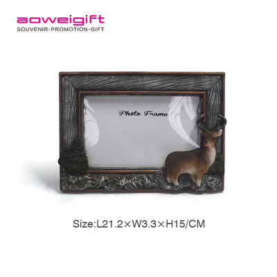 Cartoon Deer Poly Resin Picture Frame Custom Size 3D Christmas Santa Claus