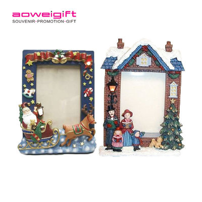 Cartoon Deer Poly Resin Picture Frame Custom Size 3D Christmas Santa Claus