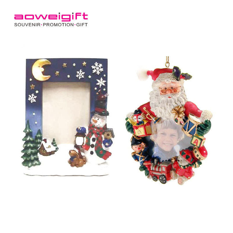 Cartoon Deer Poly Resin Picture Frame Custom Size 3D Christmas Santa Claus